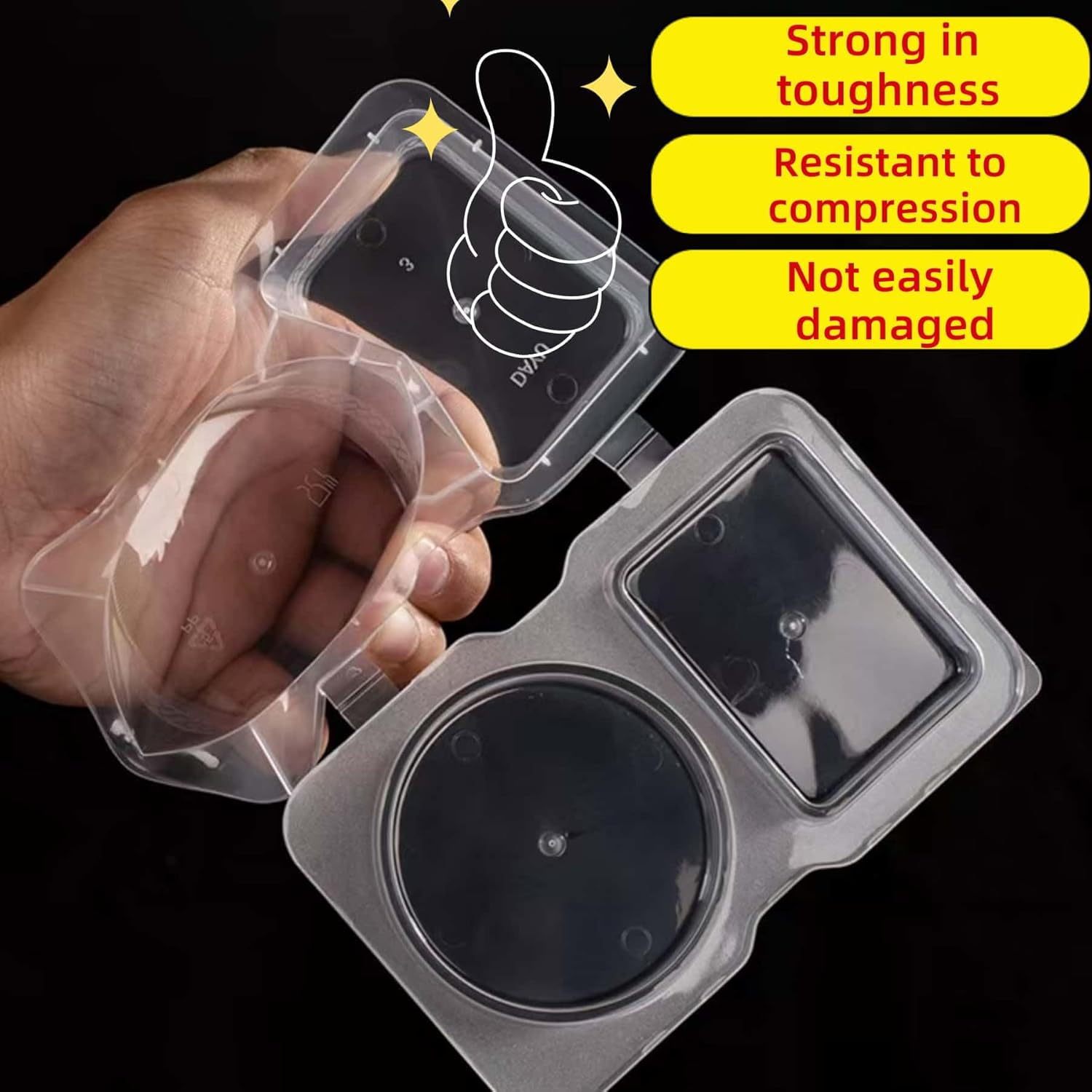 ARREBOL 40 Sets Reusable Small 2 Compartment Snack Sauce Condiment Containers with Lids image number 2