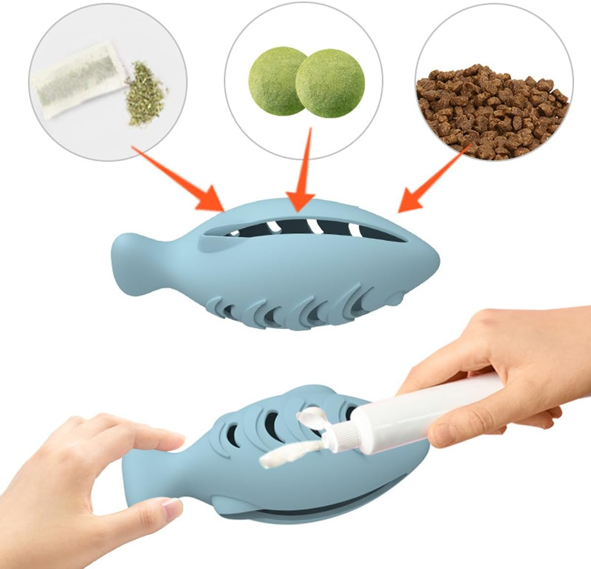 AIMALL Interactive Cat Toy Fish &ndash; Durable Leaky Food Dispenser for Fun Pet Play, Chew Toy with Treat Feeder, Engaging Puzzle for Cats - Green image number 5