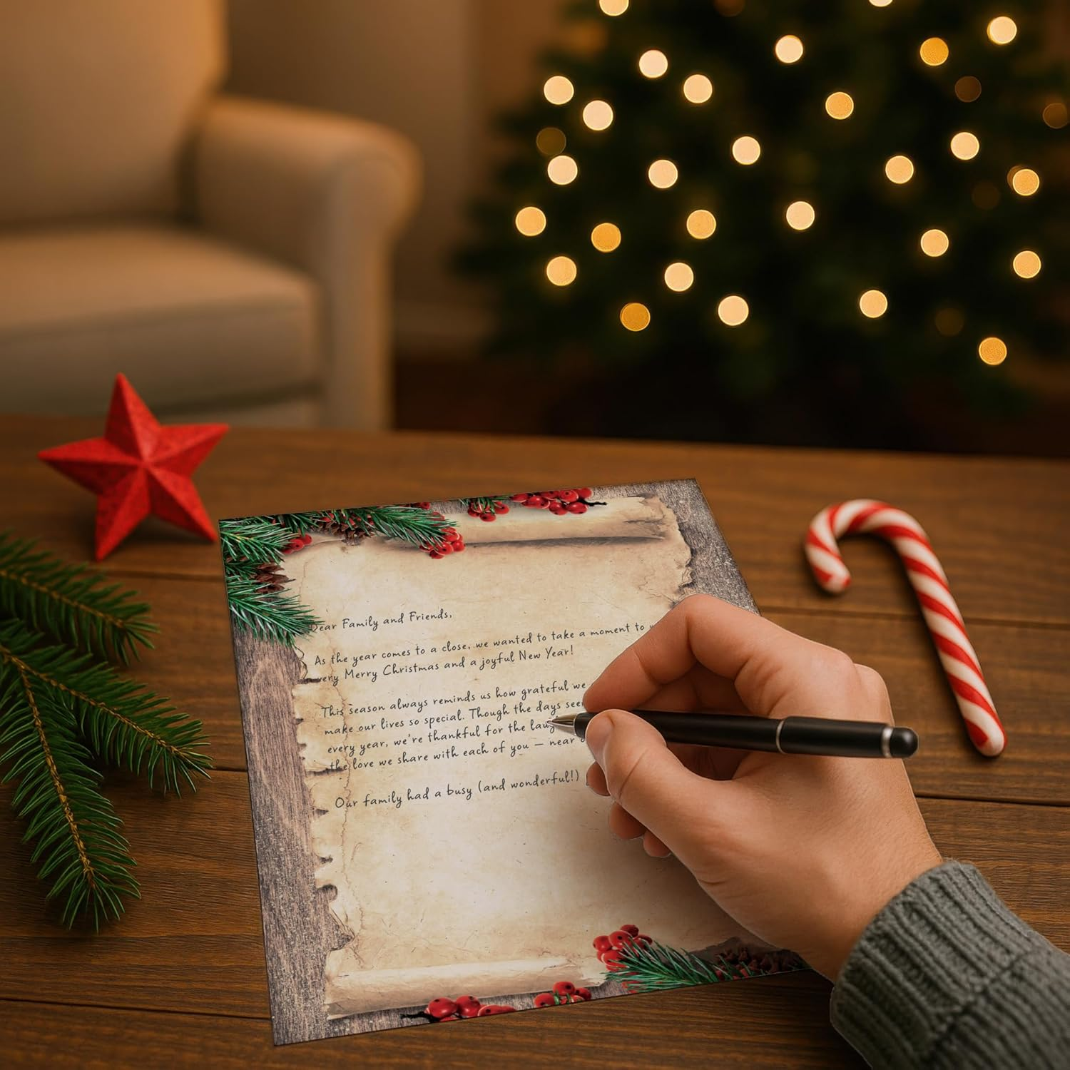 Naughty or Nice Christmas Stationery Paper - 80 Sheets of Holiday Letterhead - 8.5 X 11 Printer Paper for Letters, Invites & Flyers - Printable with Inkjet & Laser Printers image number 3