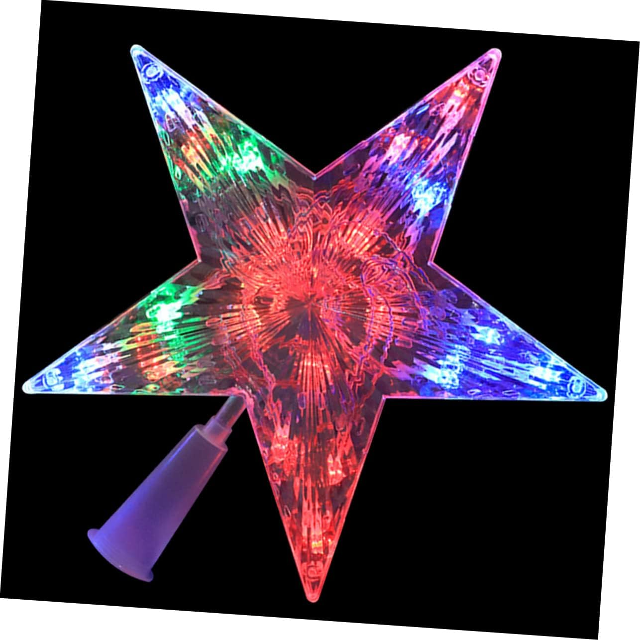 Tree Top Star Plastic Christmas Tree Topper Decorative Xmas Ornament Easy to Use image number 2