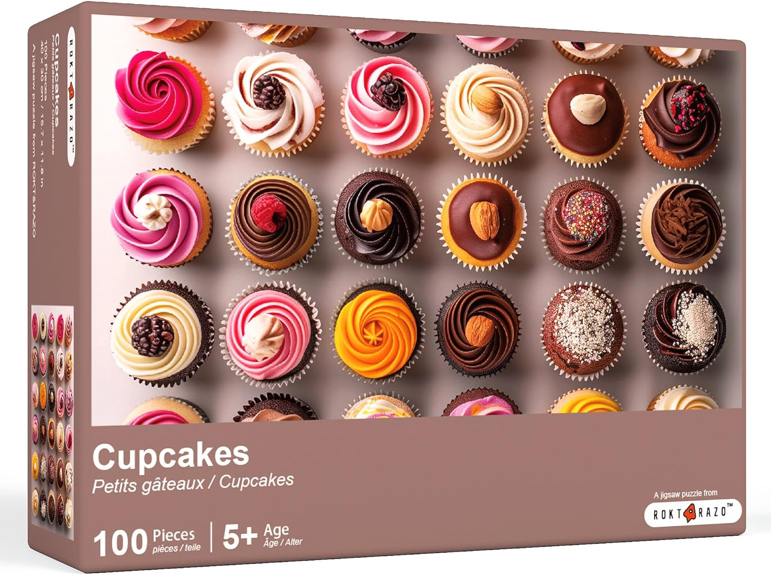 Cupcakes, 100 Pieces Jigsaw Puzzles, for Beginners, Family Game Nights, Finish Size 15.7 X 11.8 In image number 1
