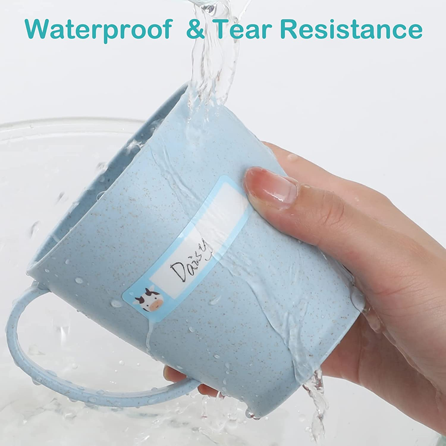 Geeric 168 Pcs Baby Bottle Labels for Daycare, Tinabless School Name Labels for Kids Self-Laminating Waterproof Write-On Name Labels Dishwasher Safe Stickers Kids Name Tags,Assorted Sizes & Colors image number 2