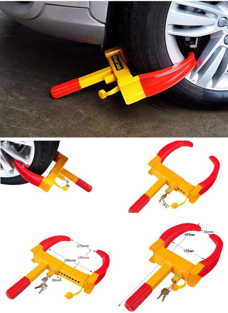 Wheel Clamp Lock Heavy Duty Vehicle Caravan Car Security anti Theft 2 Keys image number 3