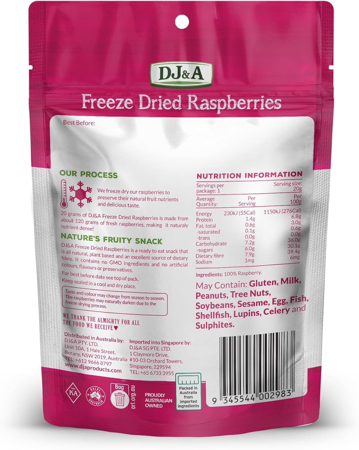 DJ & a Fruity Crisps Raspberry 20G image number 4