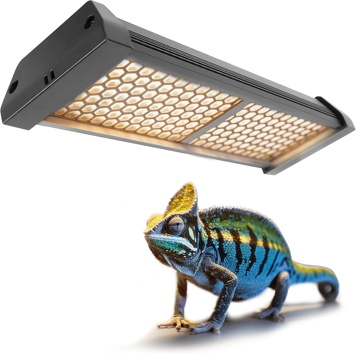 Dimmable LED Reptile UVB Lamp, 8000 Hours UVB Duration for Much Longer Lifespan, Adjustable 4/8/12-Hour Cycles, Suitable for Gecko, Chameleon, and Bearded Dragon, 8W, M Size