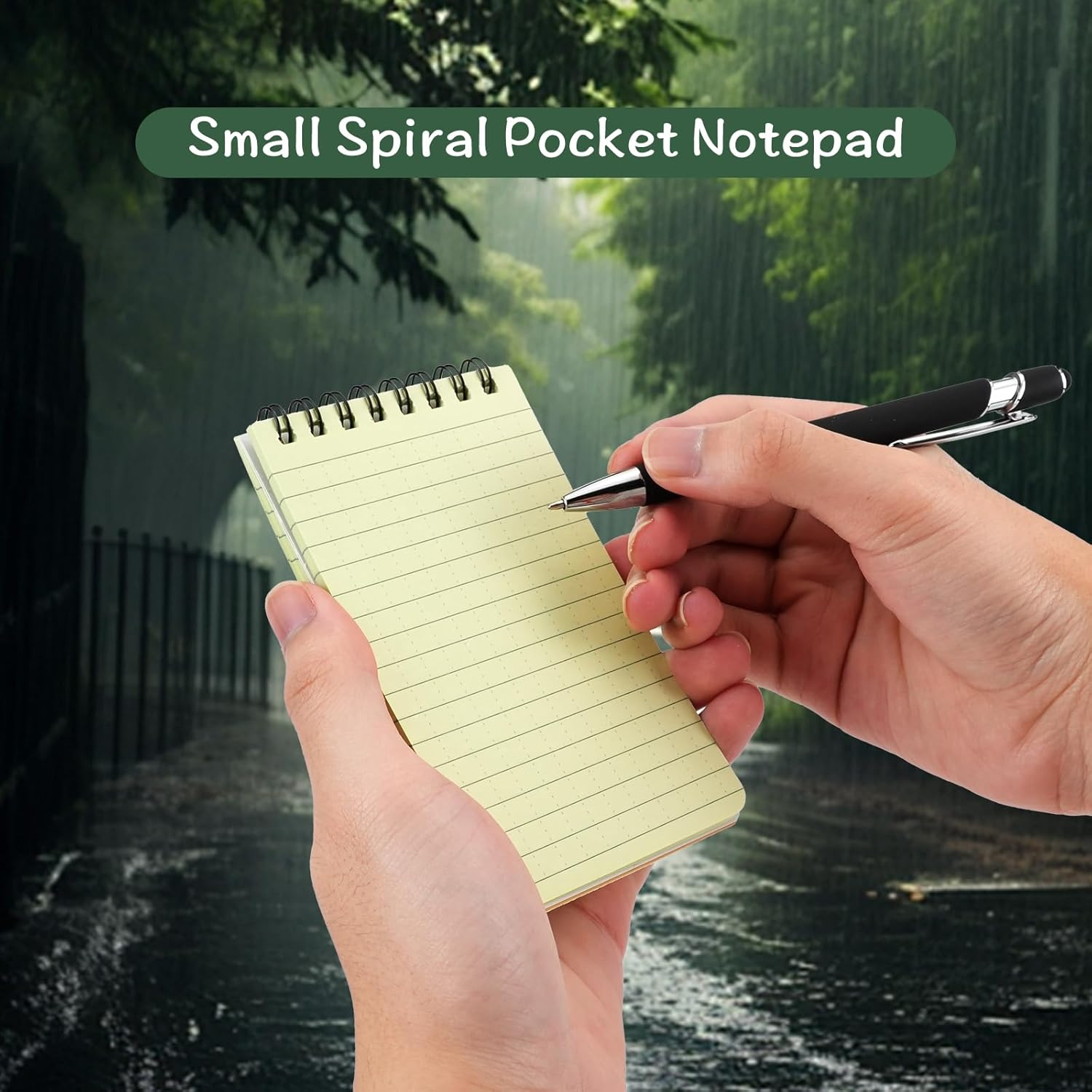 JINGIHE Waterproof Notebook, 6Pcs Spiral Notebook, 3X5&rdquo; All Weather Stone Paper Pocket Notepad, All Weather Notebook for Kids Adults Home School Office Outdoor Activities (50 Pages, Black) (Mix Color) image number 5