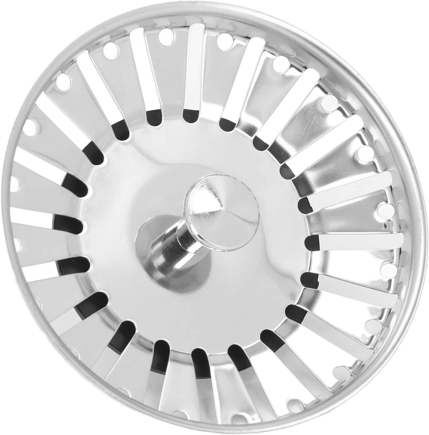 Hyuduo Stainless Steel Kitchen Sink Strainer, 84Mm Diameter, Rubber Base Filter Basket for Drainage image number 2