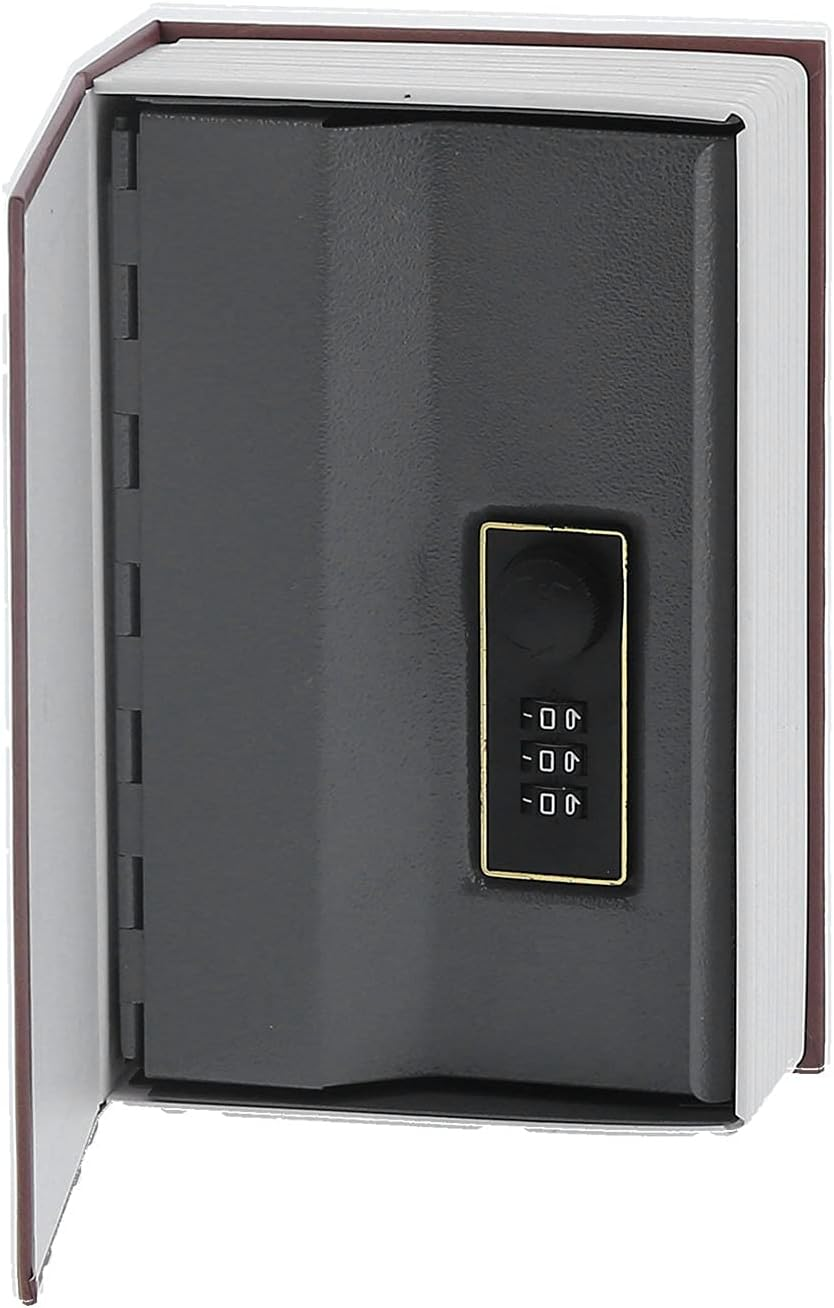 Fake Book Safe, Simulation Mini Book Dictionary Secret Storage Case with Password Lock and Stainless Steel Liner for Money Jewelry Cards image number 4