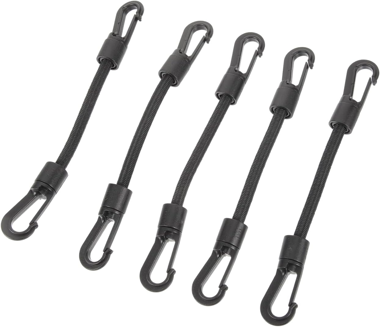5Pcs Elastic Hook Straps - Heavy Duty Bungee Cords with Hooks Multi-Function Tie down Straps for Outdoor Camping Tent Fastening & Kayak Securing