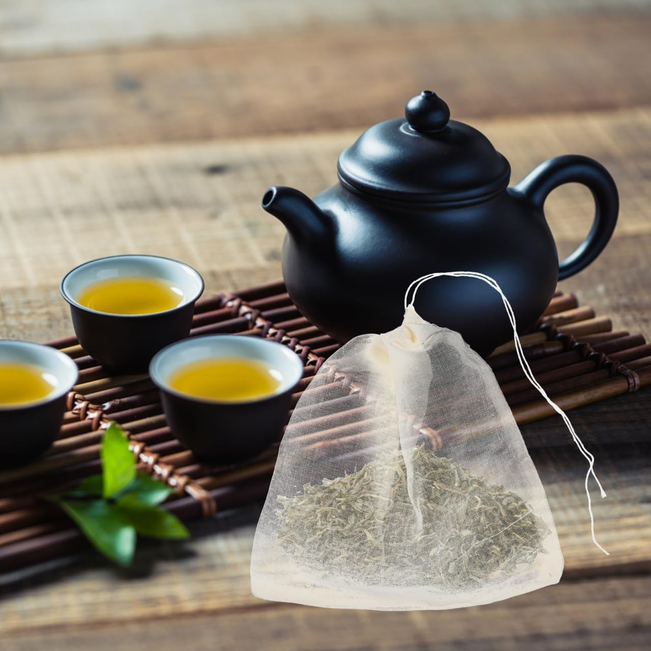 10Pcs Reusable Tea Brew Bags Soup Gravy Filter Bags Large Muslin Drawstring Tea for Loose Leaf image number 4