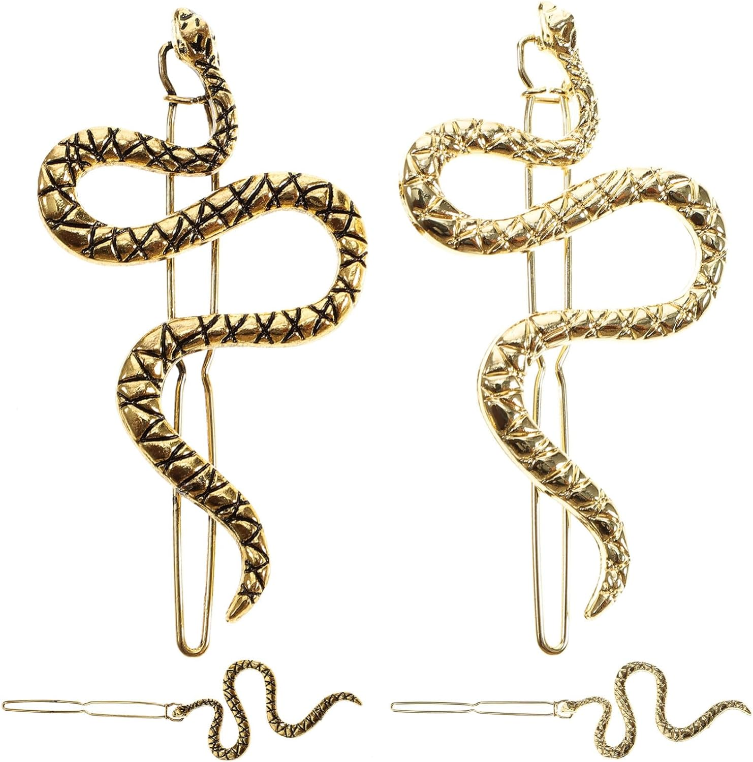 Luxshiny 4Pcs S-Shaped Hairpin Snake Shaped Metal Hairpin Fashion Hair Clips for Women Ladies for School Hair Accessories and Daily Use