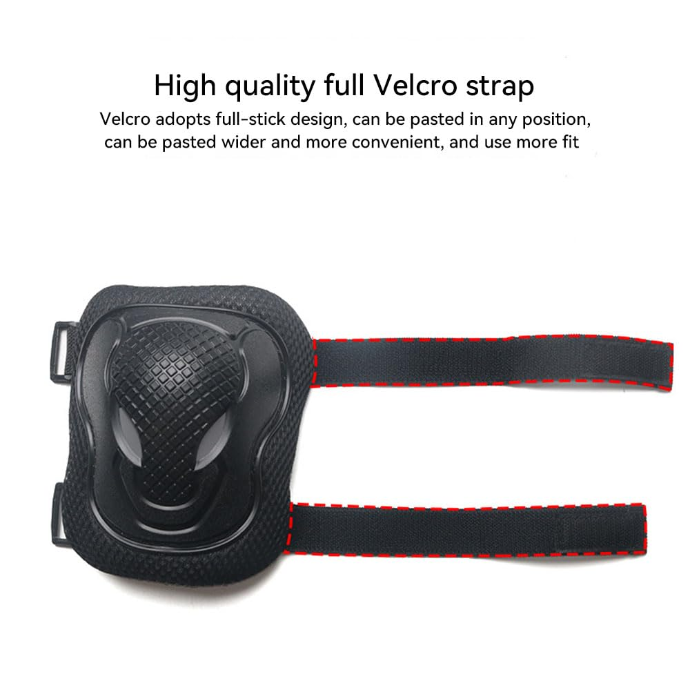 JZS Knee Pads for Kids, Youth Knee Pads and Elbow Pads Set with Wrist Guards 3 in 1 for Skating Cycling Bike Rollerblading Scooter for Boys Girls(Red) image number 2