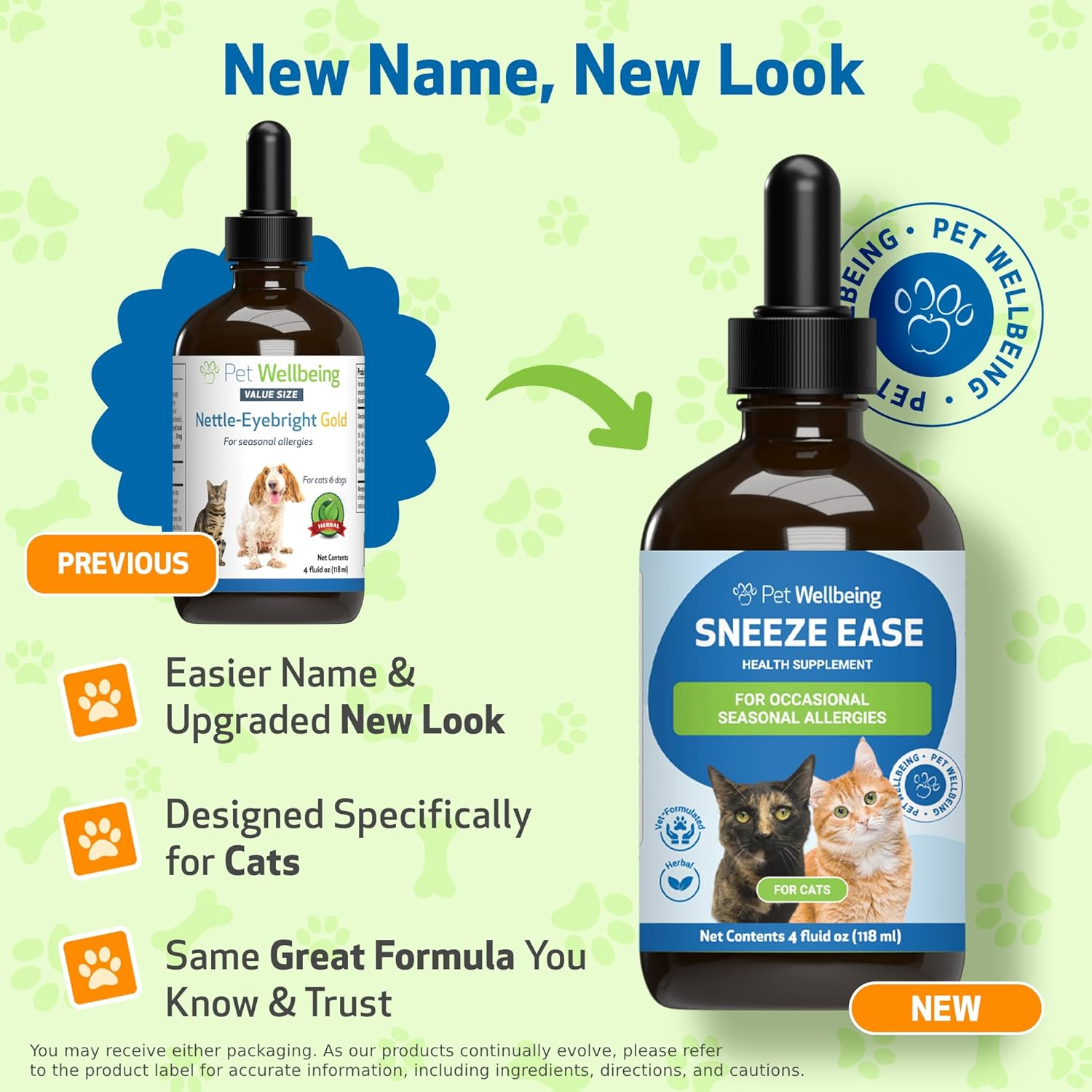 Pet Wellbeing Nettle-Eyebright Gold for Dogs & Cats (Sneeze Ease) - Occasional Sneezing, Seasonal Allergy Discomfort, Eyebright, Nettles - Veterinarian-Formulated Herbal Supplement 4 Oz (118 Ml) image number 5