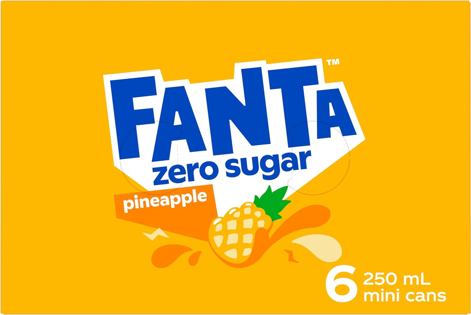 Fanta Pineapple Zero Sugar 6 X 250Ml Soft Drink