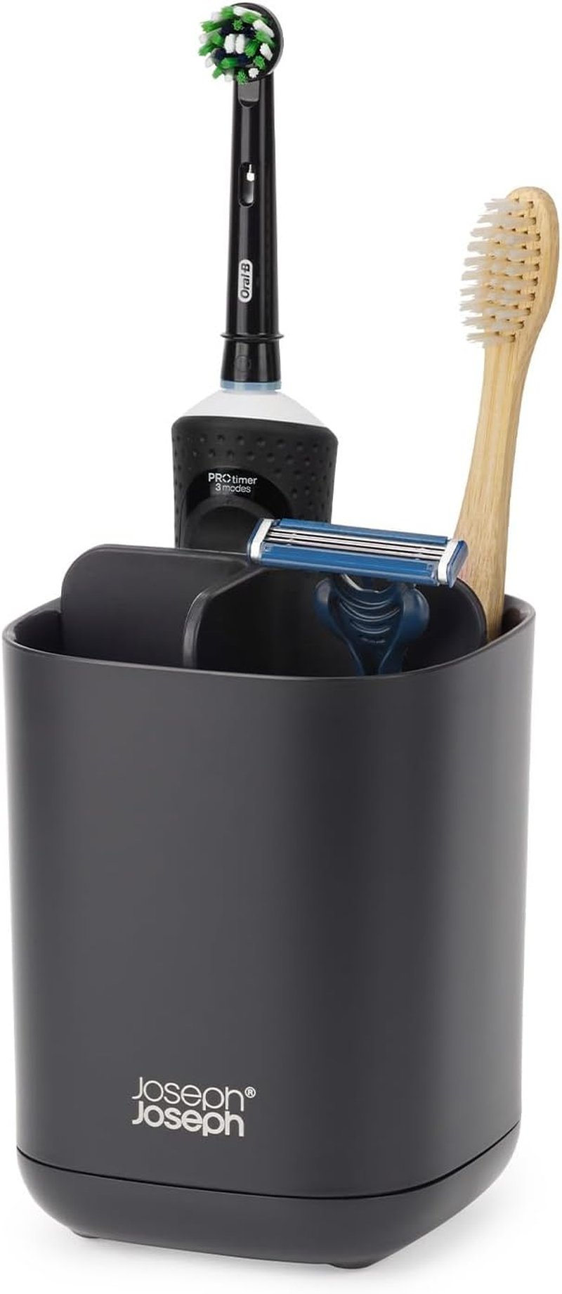 Joseph Joseph Easy-Store - Toothbrush Holder Caddy, Bathroom Storage, Large - Ecru image number 5