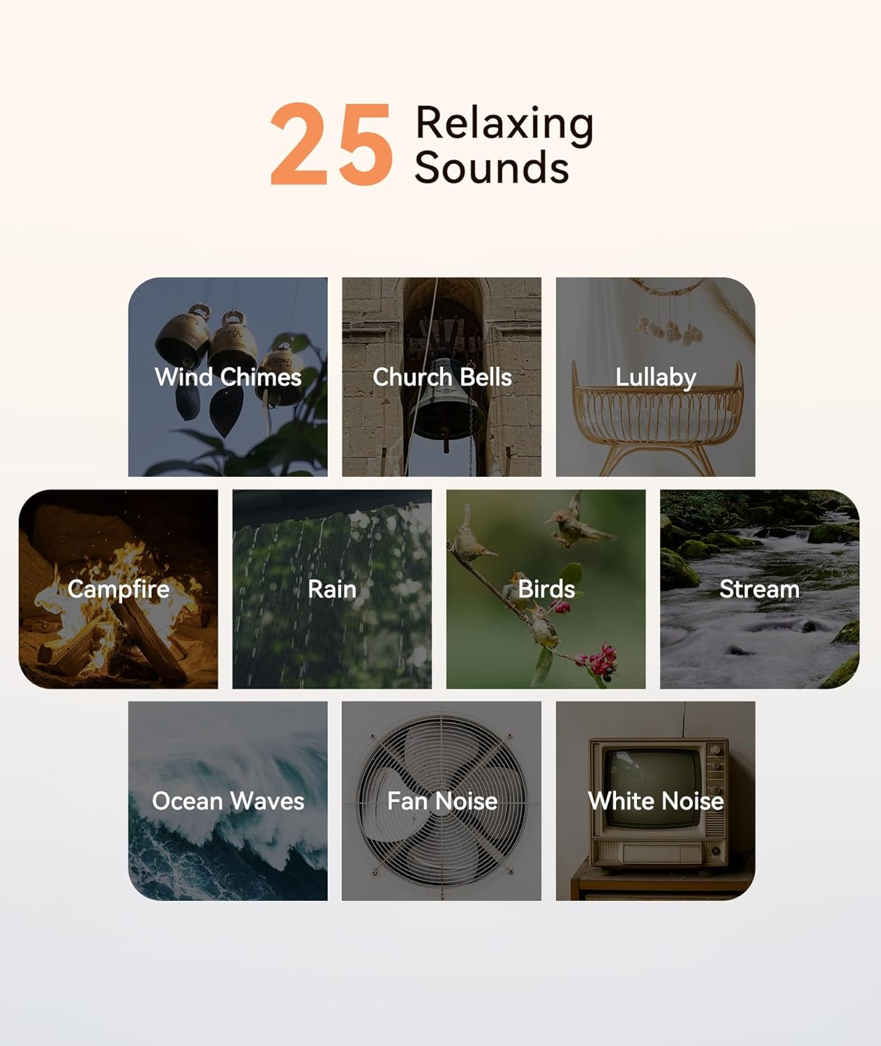 Dreamegg White Noise Machine - Sound Machine with 25 Soothing Sounds, Adjustable Night Light, 0-100% Dimmable Display, White Pink Brown Noise, 7 Alarm Sounds, Alarm Clock for Baby Kid Adult Bedroom image number 2