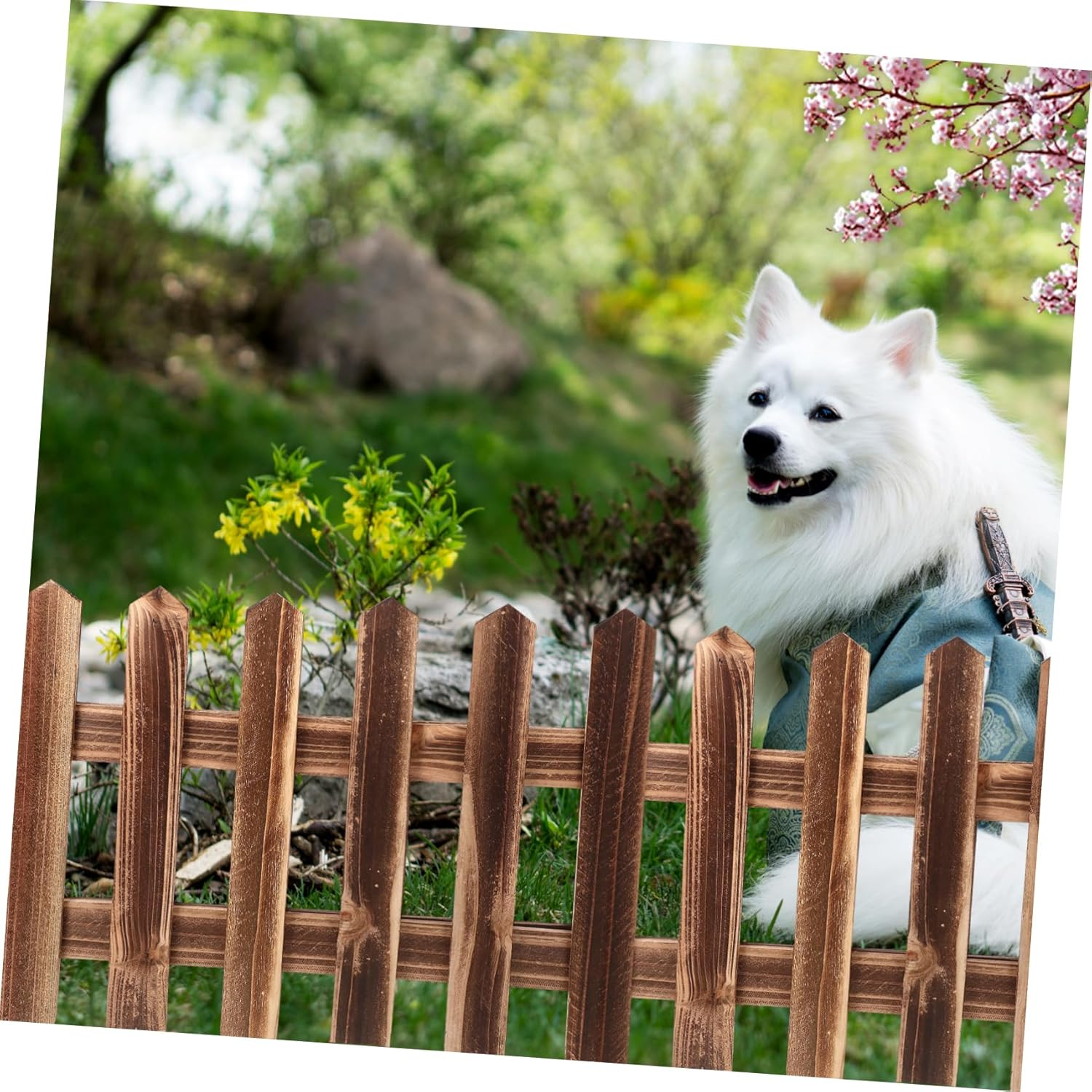 Fence Outdoor Garden Fencing Carbonized Material for Border Fence and Lawn Edging Decoration image number 4