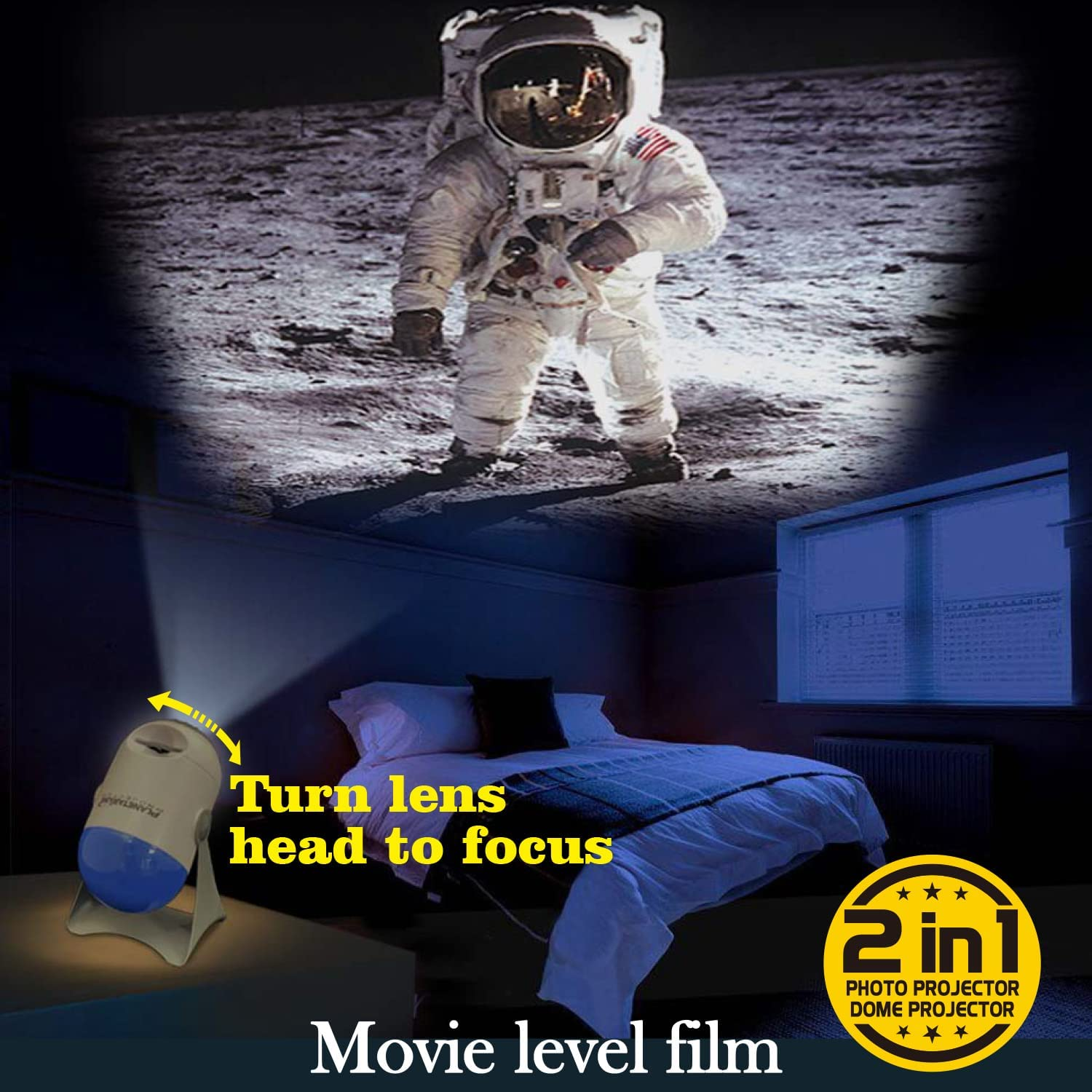 Planetarium Projector (With 24 Space Images & 2 Projection Domes) Education Toys Science | 2 in 1 Function | Dome Rotate | Star Solar System | Planet & Galaxy Projection | STEM Toy