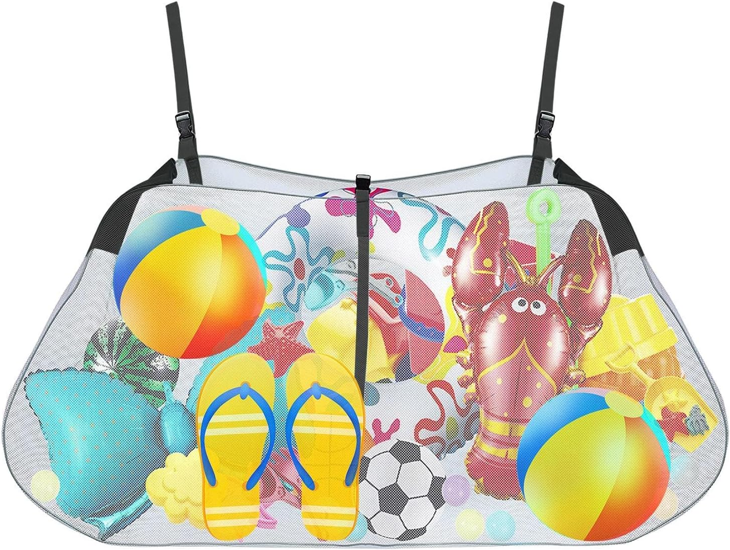 Pool Storage Organiser - Large Capacity Pool Storage Bag for Pool Toys | Swimming Pool Storage Bag for Toys, Foldable for Carrying Football, Ba