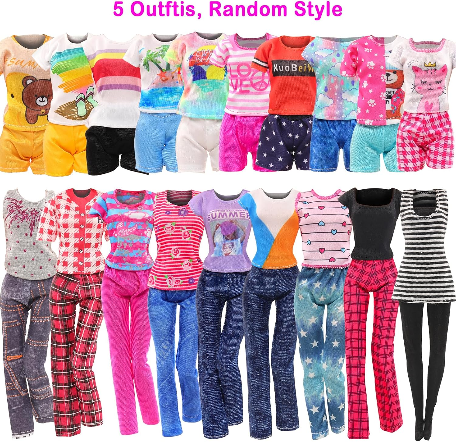 Barwa Lot 20 = 10 Set Fashion Handmade Clothes Outfit Dresses + 10 Pairs Shoes for 11.5 Inch 28 -30 Cm Girl Doll image number 2