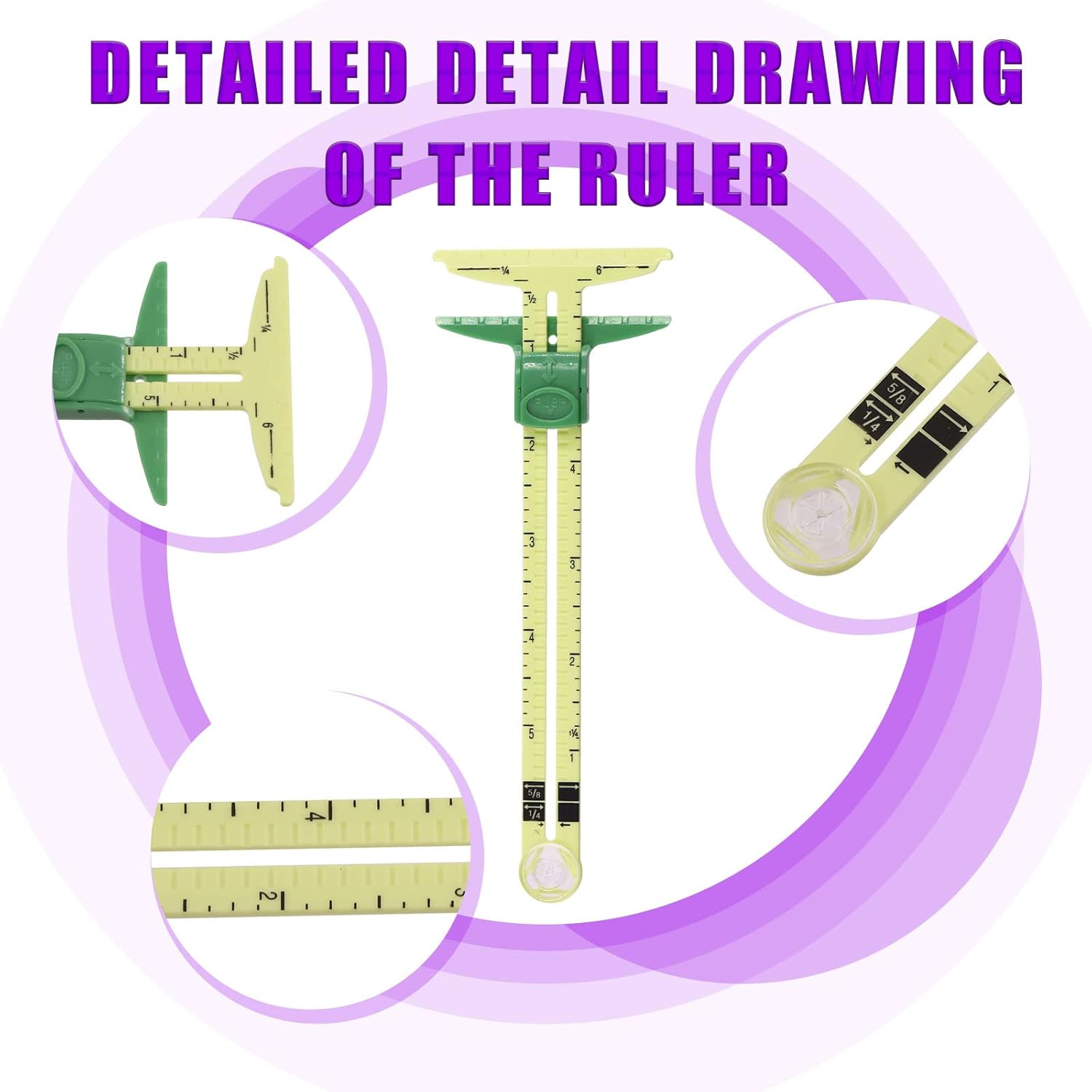 Swpeet 48Pcs Sewing Tools Kit, Tailors Chalk, Sewing Fabric Chalk, Sewing Fabric Pencils, 5-In-1 Sliding Gauge Measuring Sewing Ruler Tool, Heat Erasable Fabric Marking Pens with 4 Refills image number 1