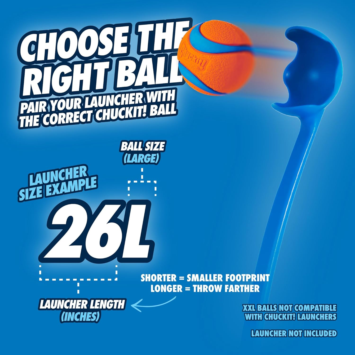 Chuckit! Sport 26L Dog Ball Launcher, 26" Length, Includes Large Ball (3") for Dogs 60-100 Pounds image number 6