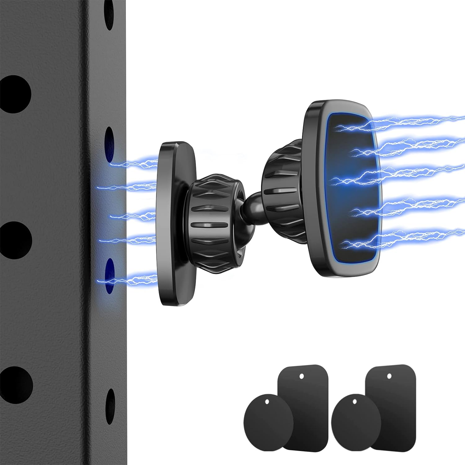 Magnetic Phone Mount Holder, [12 Super Magnets] Dual Gym Phone Holder, [Pocket Size] Double Sided for Gym Attach to Any Metal Surface Compatible with All Phones image number 5