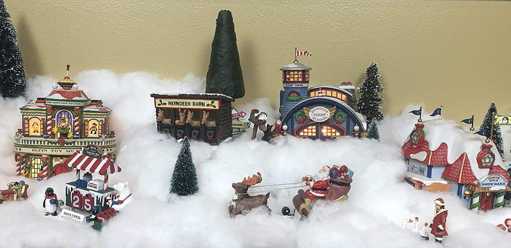 Christmas Fake Snow Decor - Cotton like Fluffy Indoor Snow - Artificial Snow for Mantle Village or Nativity Set, Flame Resistant Blankets for Christmas Decoration (30 OZ) image number 6