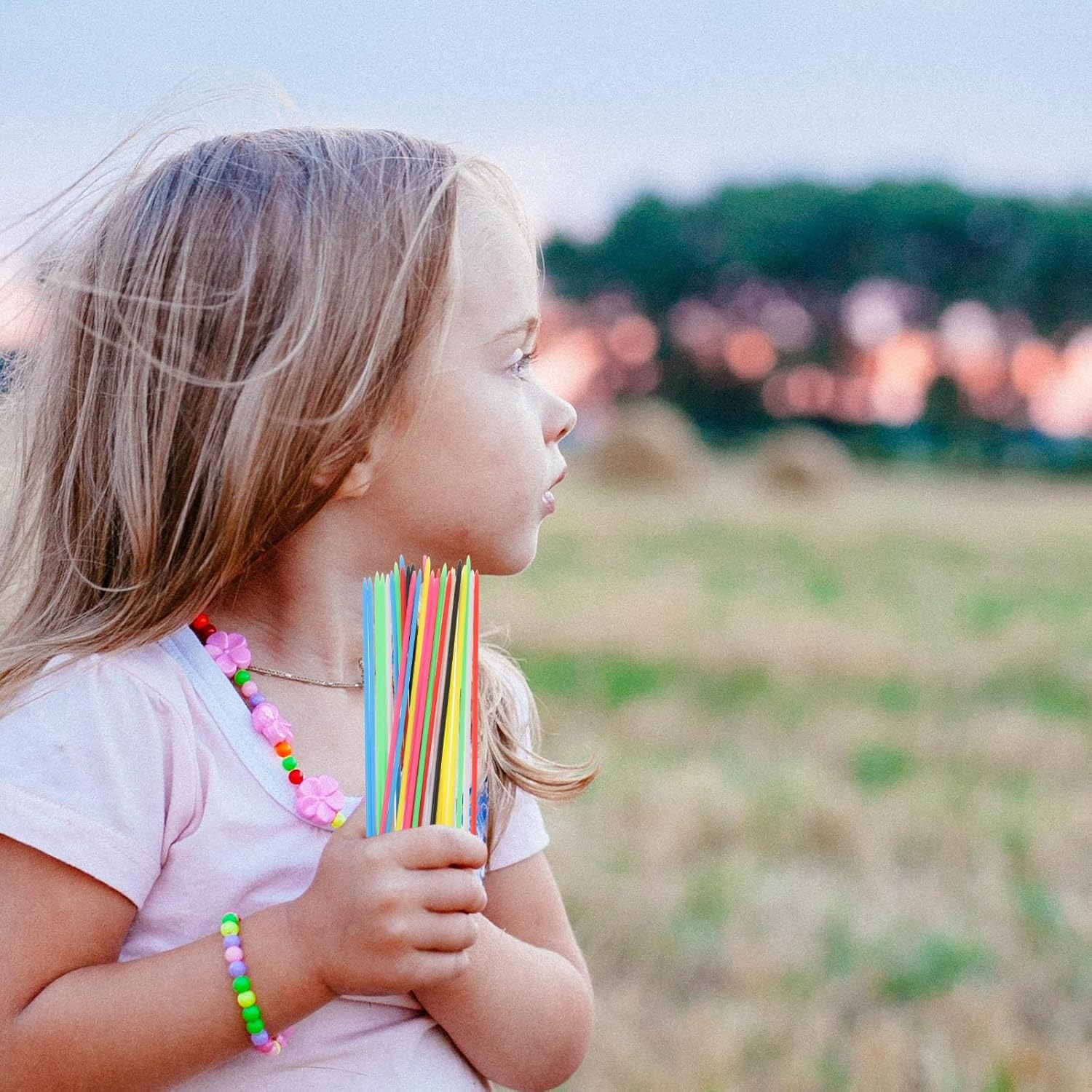 TOYANDONA 90Pcs Pick up Sticks Game Colorful Pick up Sticks Vintage Fine Motor Skill Game Toy for Kids Children Toddlers Family