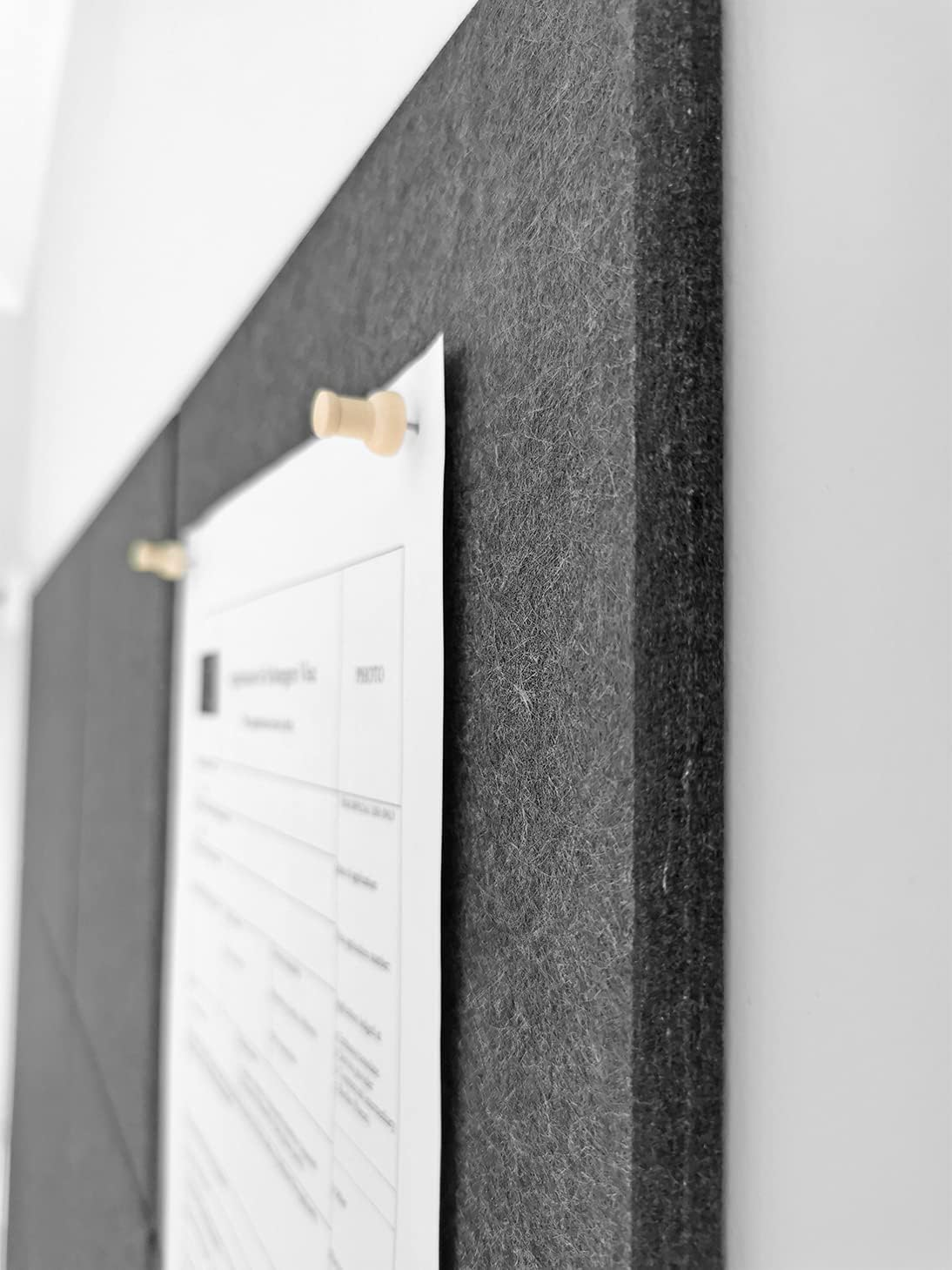 Office Cork Board Alternative | Gray Felt Tiles (12-Pack) | Felt Bulletin Board for Home | Wall Organizer for Office | Large Cork Boards | Pin Board Display | Dart Board Wall Protectors | Gray Black image number 3