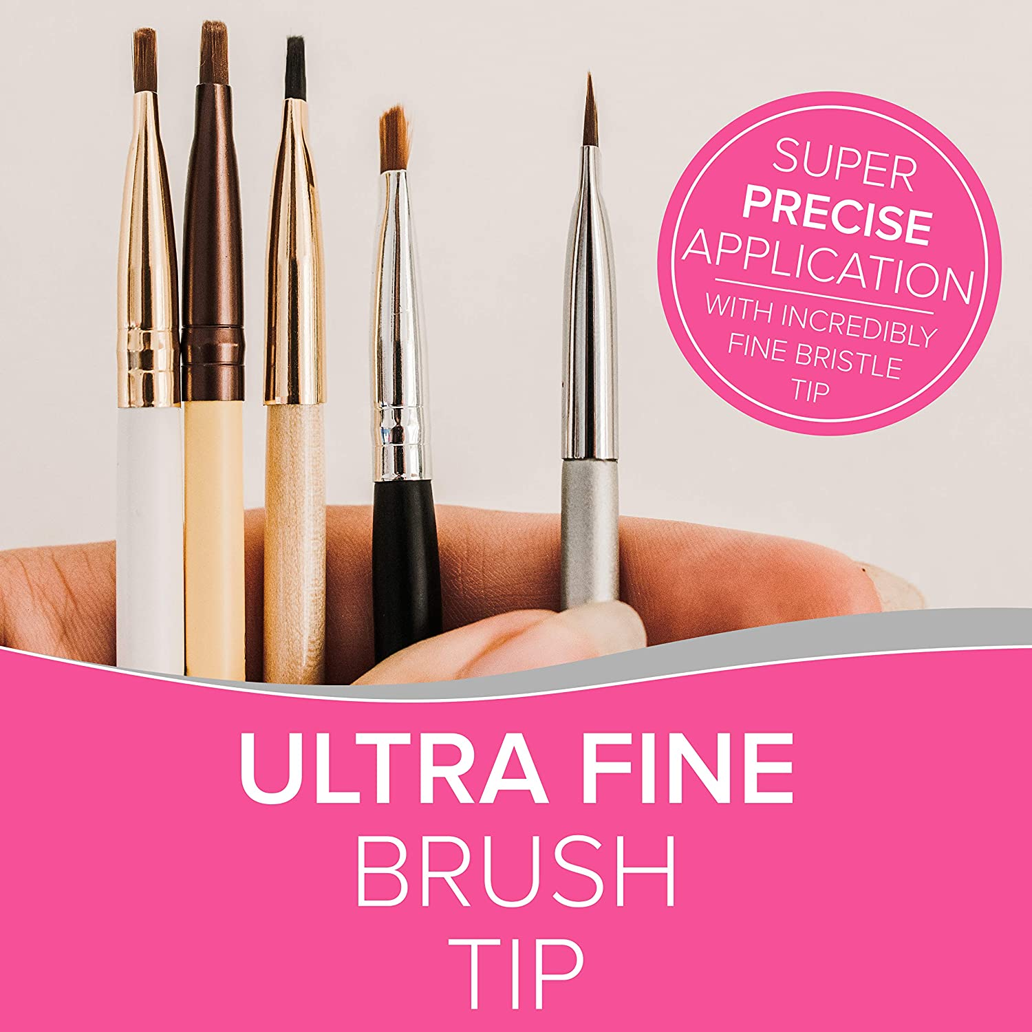 ULTIMATE PRECISION Angled Eyebrow Brush/Eyelash Brush - by NYK1 Eye Brow Brush and Eyeliner Brush Combo (Precision Applicator) Eyebrow Shaper plus Eyebrow Spoolie Brush for Eyebrows and Eyelash Tint image number 6