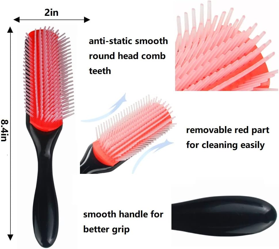 Wxnzsl Curl Hair Brush Set with Curl Defining Brush, Wide Tooth Comb,Tail Comb,Hair Spray Bottle and Hair Clips for Women Men Hair Styling (White, 11In1)