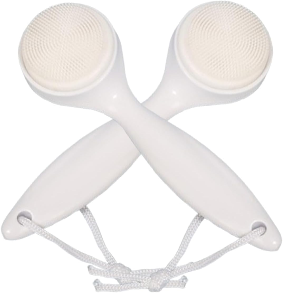 2 Pack Silicone Facial Cleansing Brush Set - Handheld Face Scrubber for Makeup Removal and Skincare Exfoliation - Facial Brushes for Deep Cleansing and Gentle Exfoliation image number 5