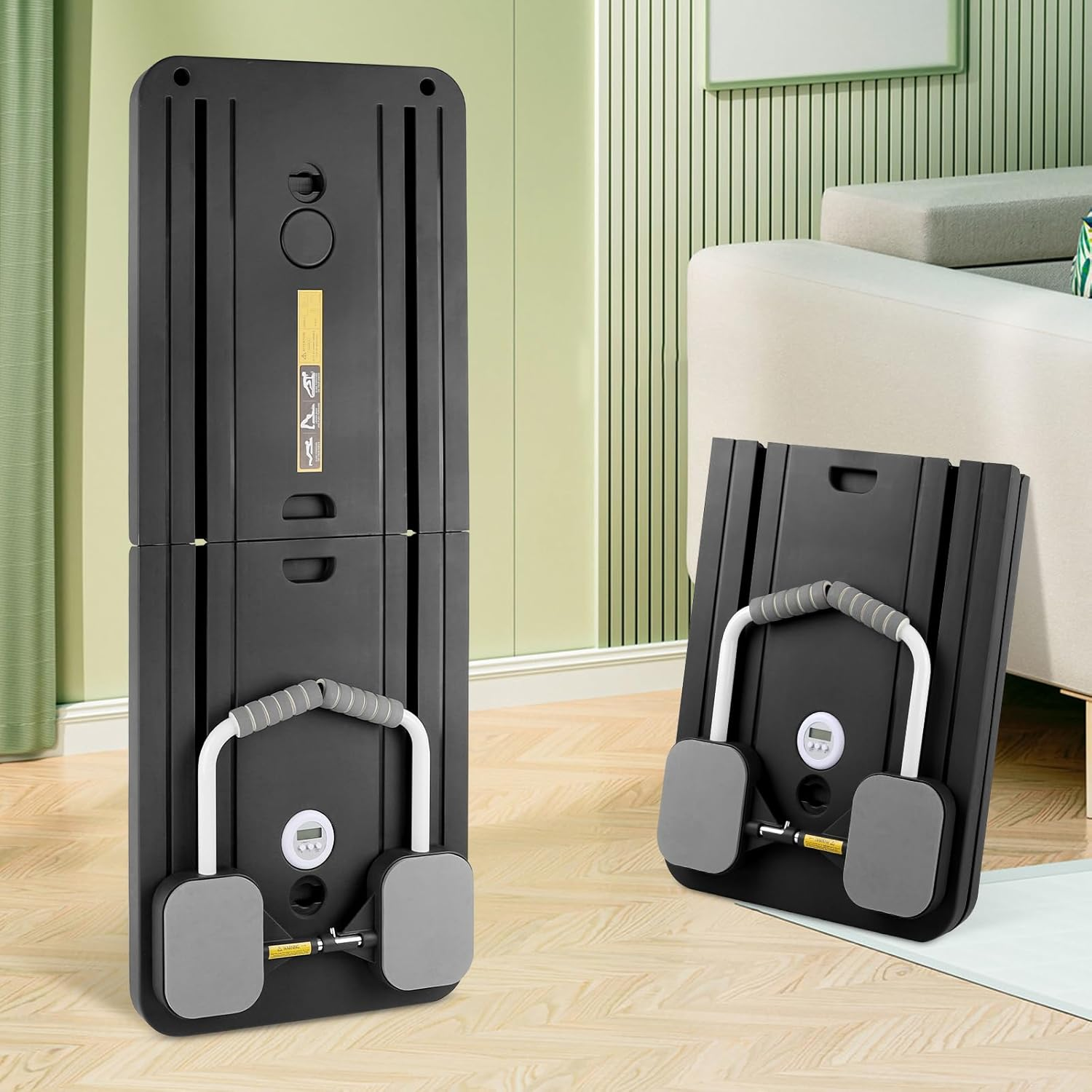 5 in 1 Pilates Reformer, Portable Foldable Pilates Board with Handles, Knee Pad and Compact Design, Black 106Cm X 40Cm X 2.8Cm Multifunctional Exercise Machine Workout Equipment for Women image number 4