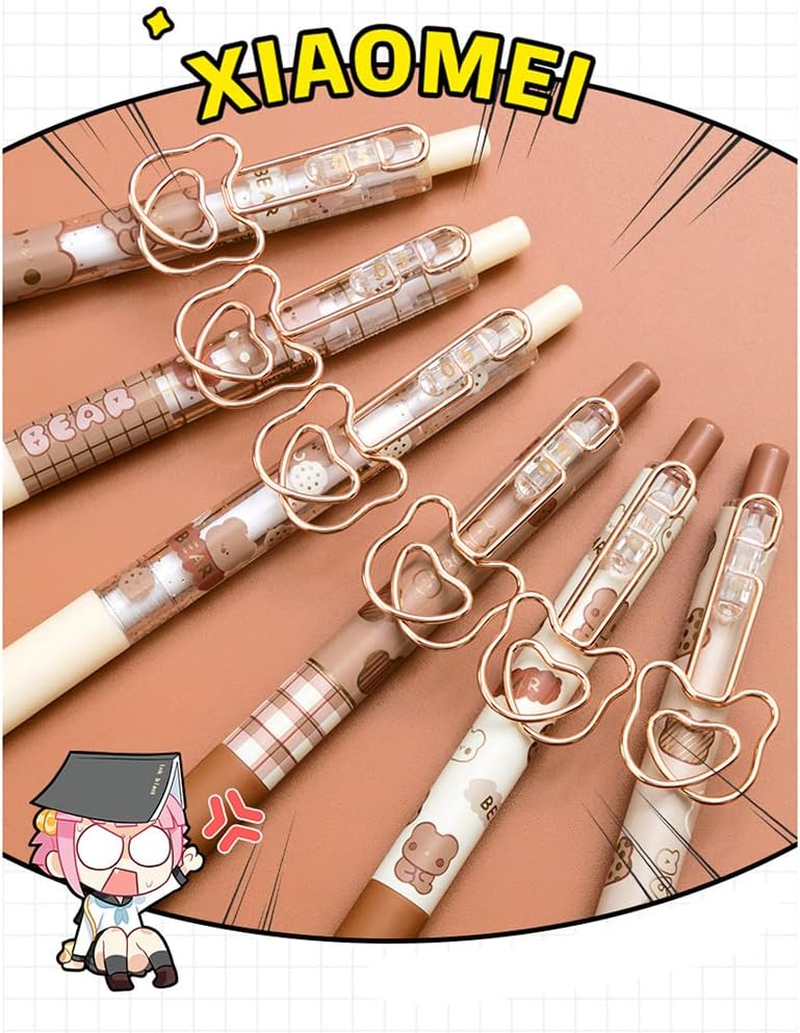 Kawaii Gel Pen Cute Bear Pen Ins Japanese Student Signature Pen Gel Pen Kawaii Stationery Cute Pen(Caramel Pudding Bear)