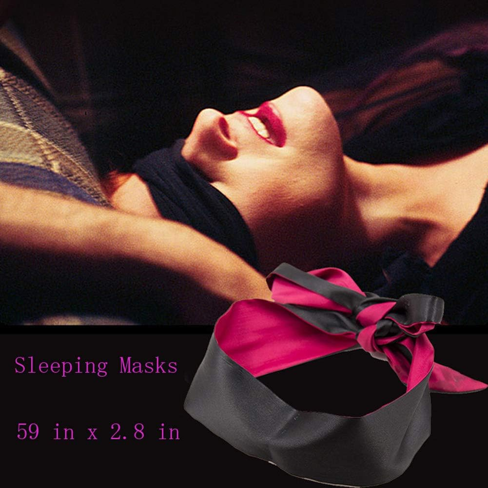 Soft Satin Eye Mask Blindfold Comfortable Sleeping Masks - 59 in X 2.8 In image number 2