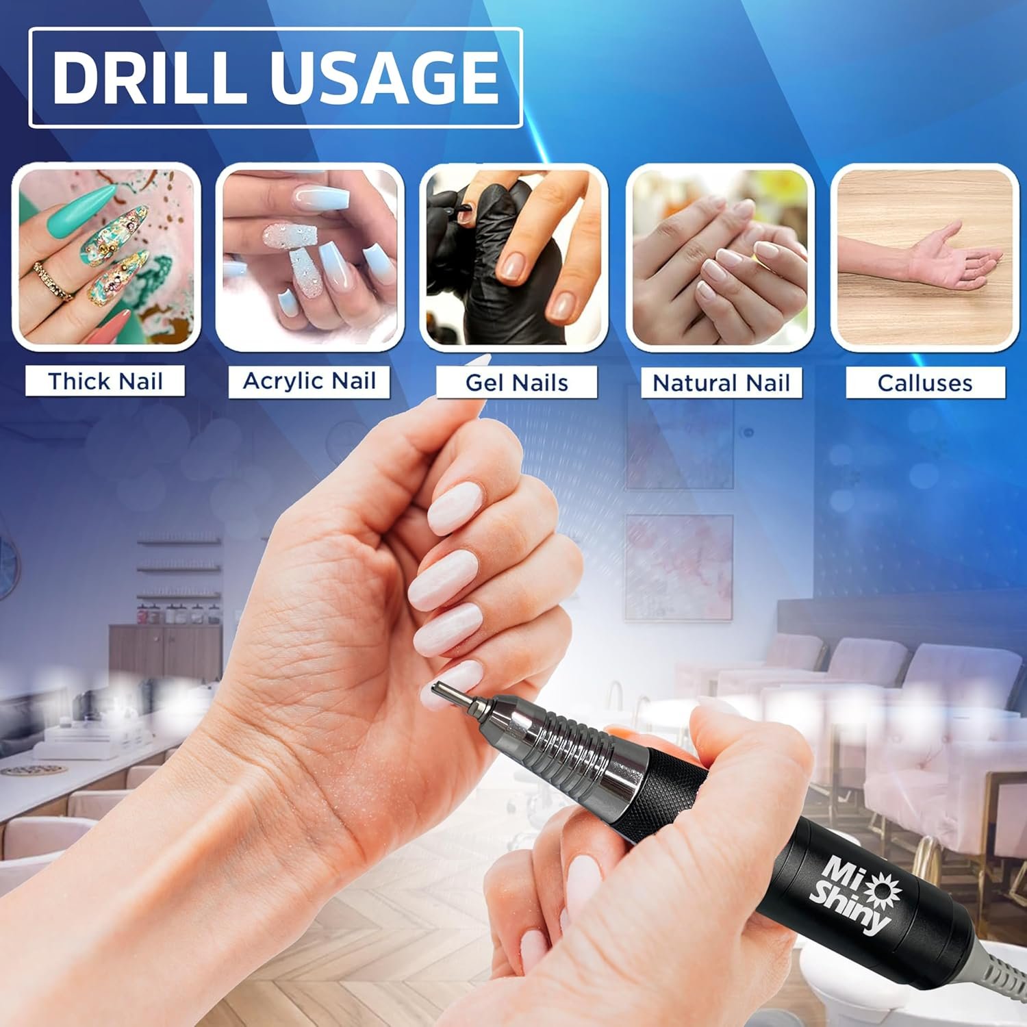 30.000RPM Professional Nail Drill Machine - Hand Drill for Nails - Replacement Nail Drill Handpiece Compatible with MP KP55, KP60, KP5000, UP-200 image number 4