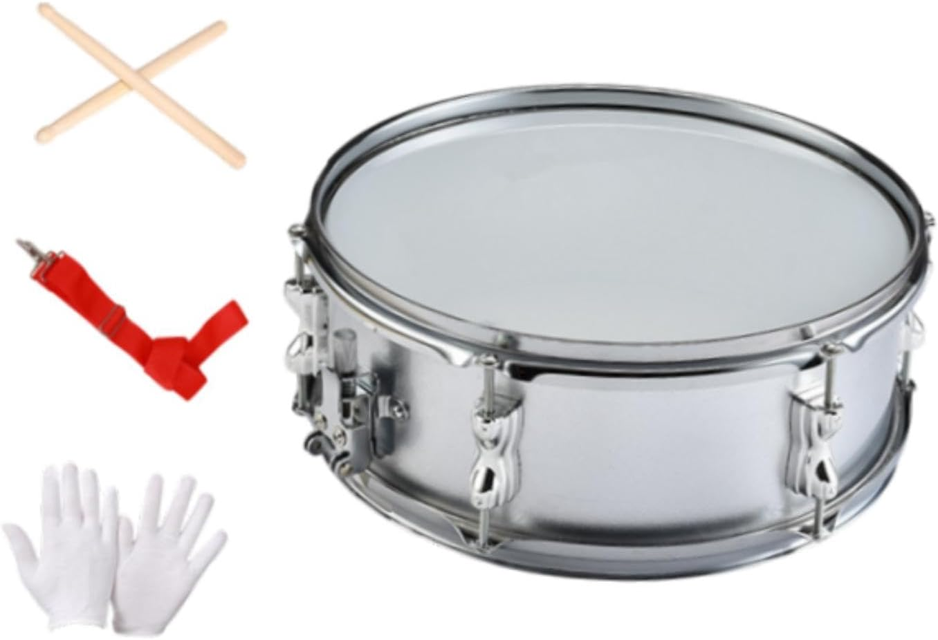 14 Inch Snare Drum Lightweight Music Drums for Beginners and Kids, Silver 14 Inch image number 6