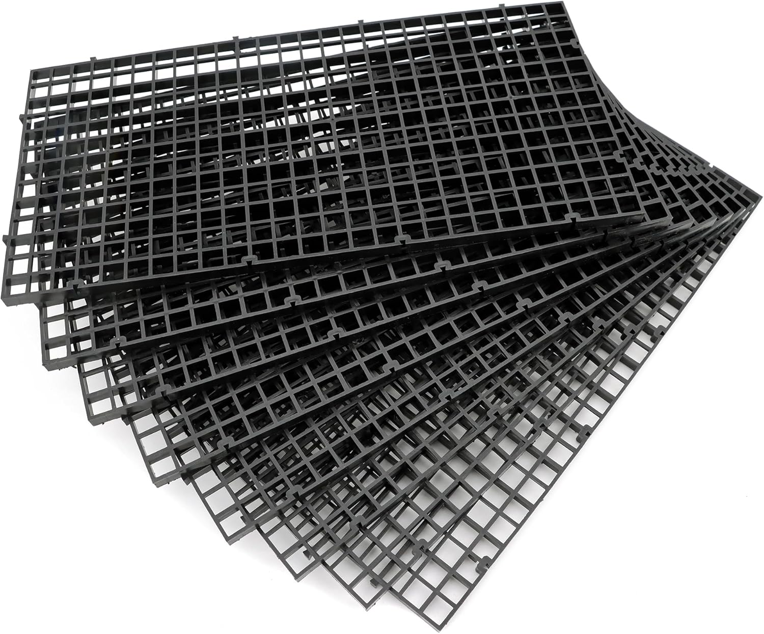 Aquarium Fish Tank Bottom Isolation 8 Pcs, Plastic Egg Crate Grid Divider Tray Egg (L 8Pcs Black) image number 1