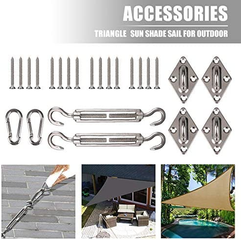 Sun Shade Sail Hardware Kit Triangle, 5 Inch 304 Marine Grade Stainless Steel for Rectangle and Square Sun Shade Sail Installation Accessory Heavy Duty Anti-Rust 24 Pcs image number 1