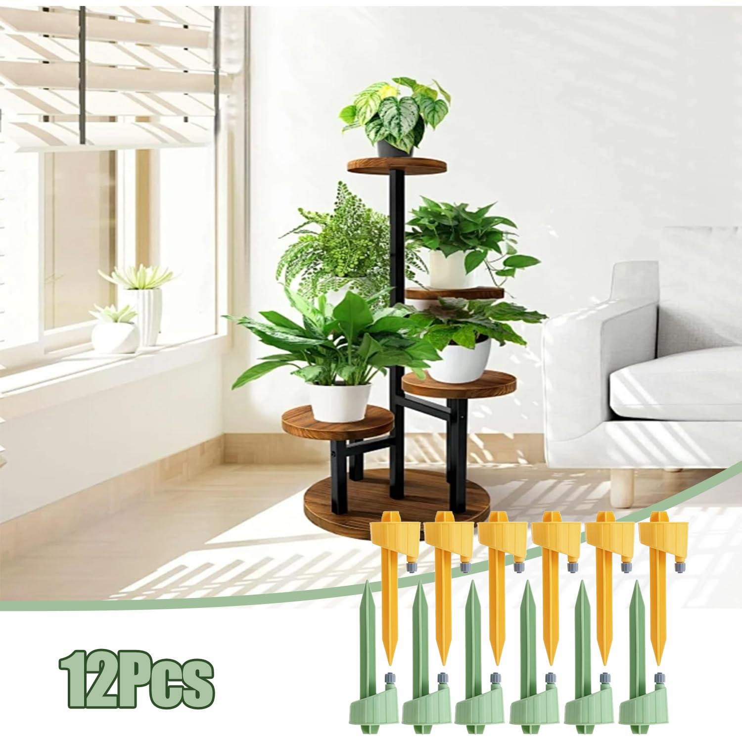 12 Pcs Self Watering Spikes for Plants, Adjustable Automatic Plant Watering System, Vacation Garden Irrigation Devices for House Plants, Garden Plants, Office Plants image number 2