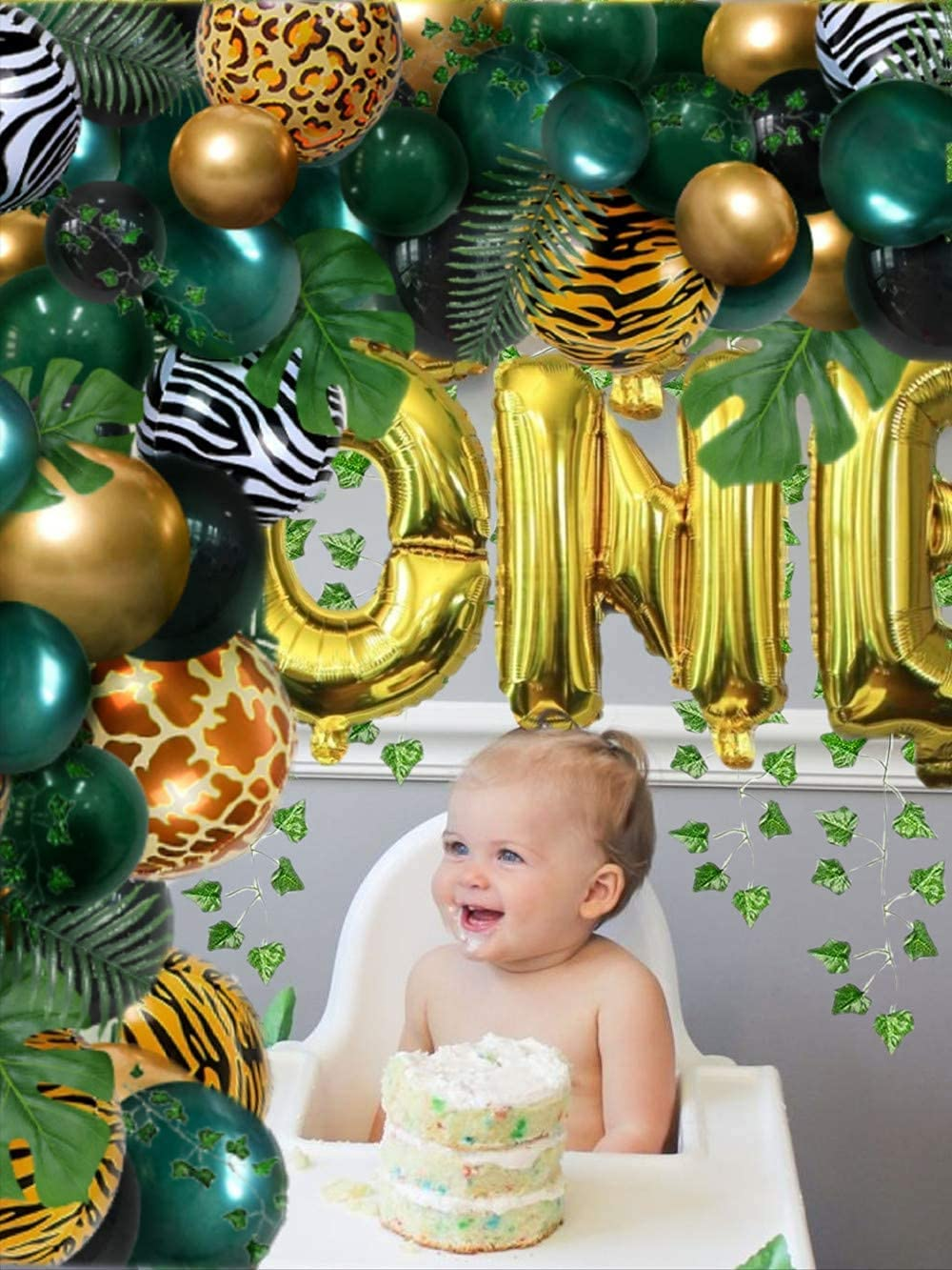 Jungle Safari Tropical Wild Lion King Theme Sage Green Balloons Balloon Garland Kit 113 PCS Birthday Party Supplies Decorations