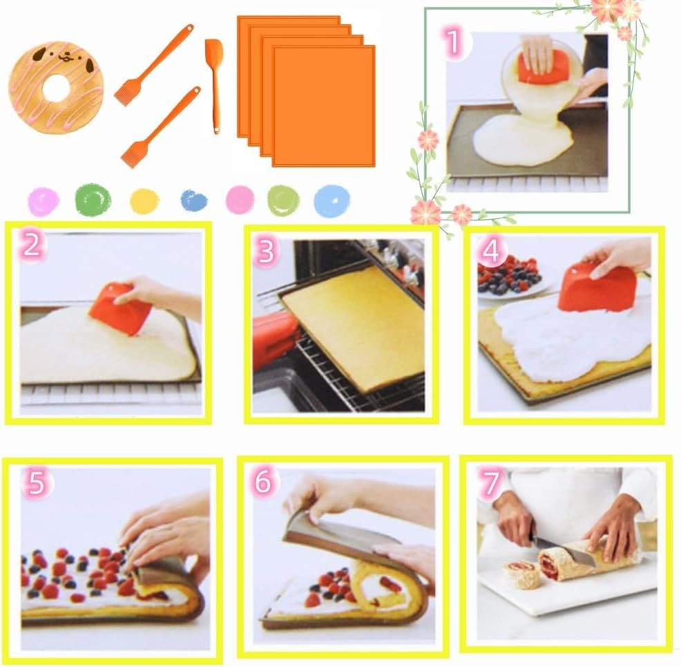Silicone Dehydrator Sheets, 4Pcs Non-Stick Dehydrator Trays with Silicone Scraper1Pcs image number 4