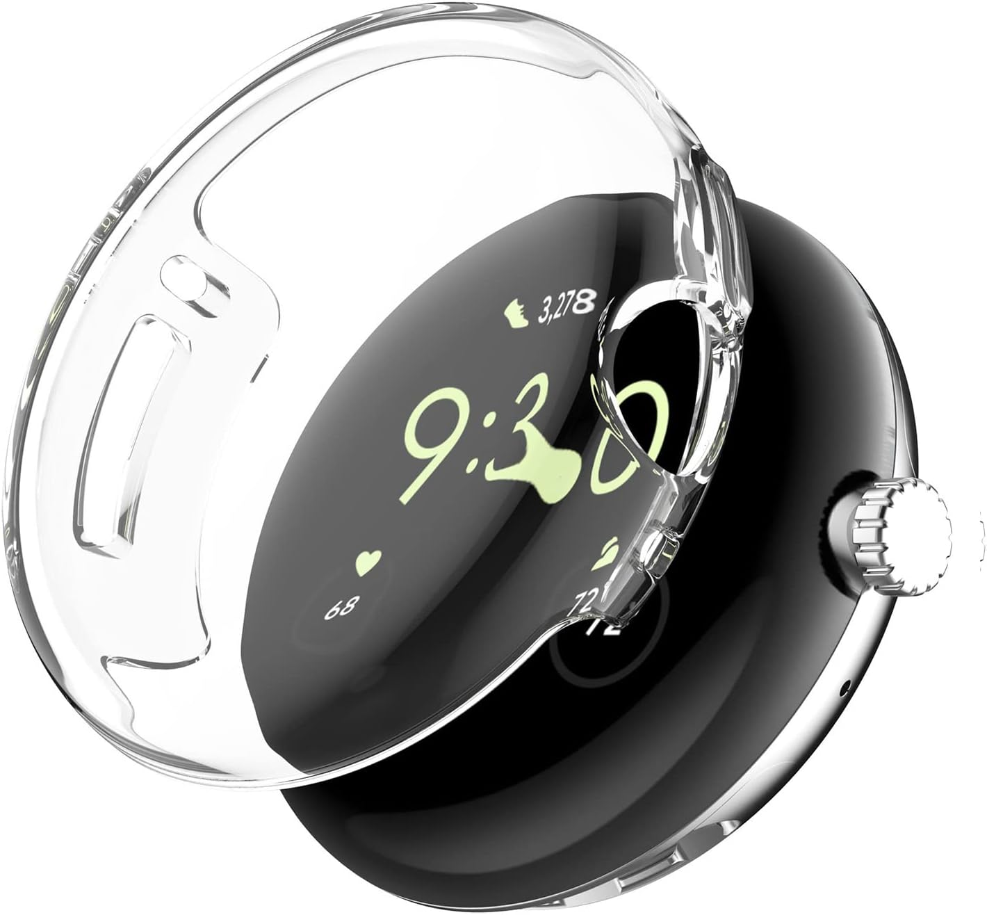 [2 Pack] Screen Protector Case for Google Pixel Watch 2 (2023)/Pixel Watch (2022), TPU Plated Full around Protective Cover for Smartwatch (Black+Clear) image number 5