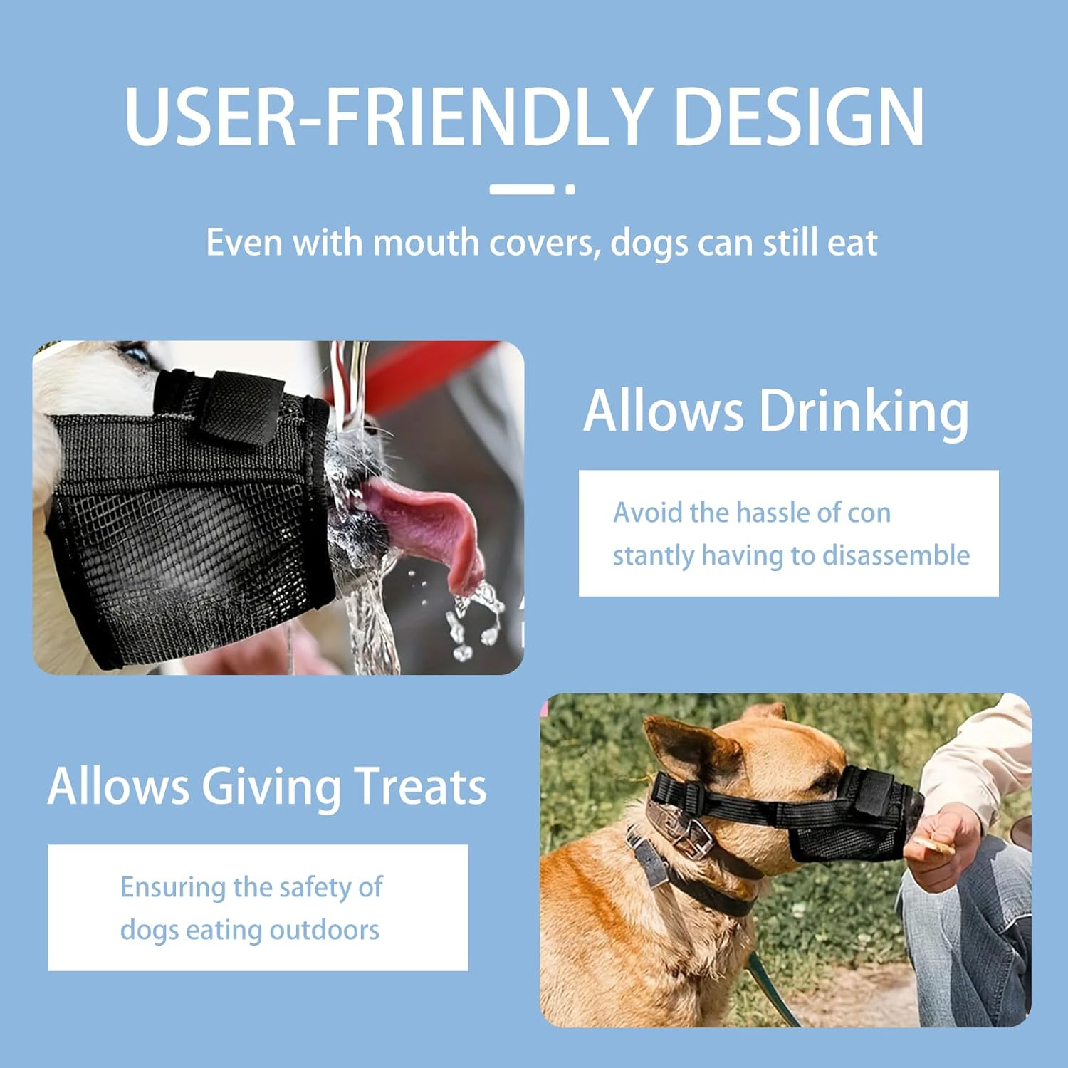 Dog Muzzle for Small Dogs Secure Fit Breathable anti Barking Device Adjustable Soft Mesh Pet Muzzle for Tiny Dogs Safe for Drinking and Panting Black