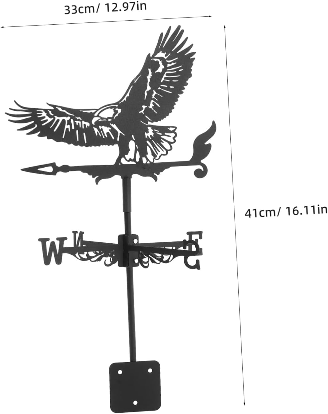 CANIGHT Elegant Metal Eagle Weathervane Roof Mount Garden Decorative Accessory image number 3