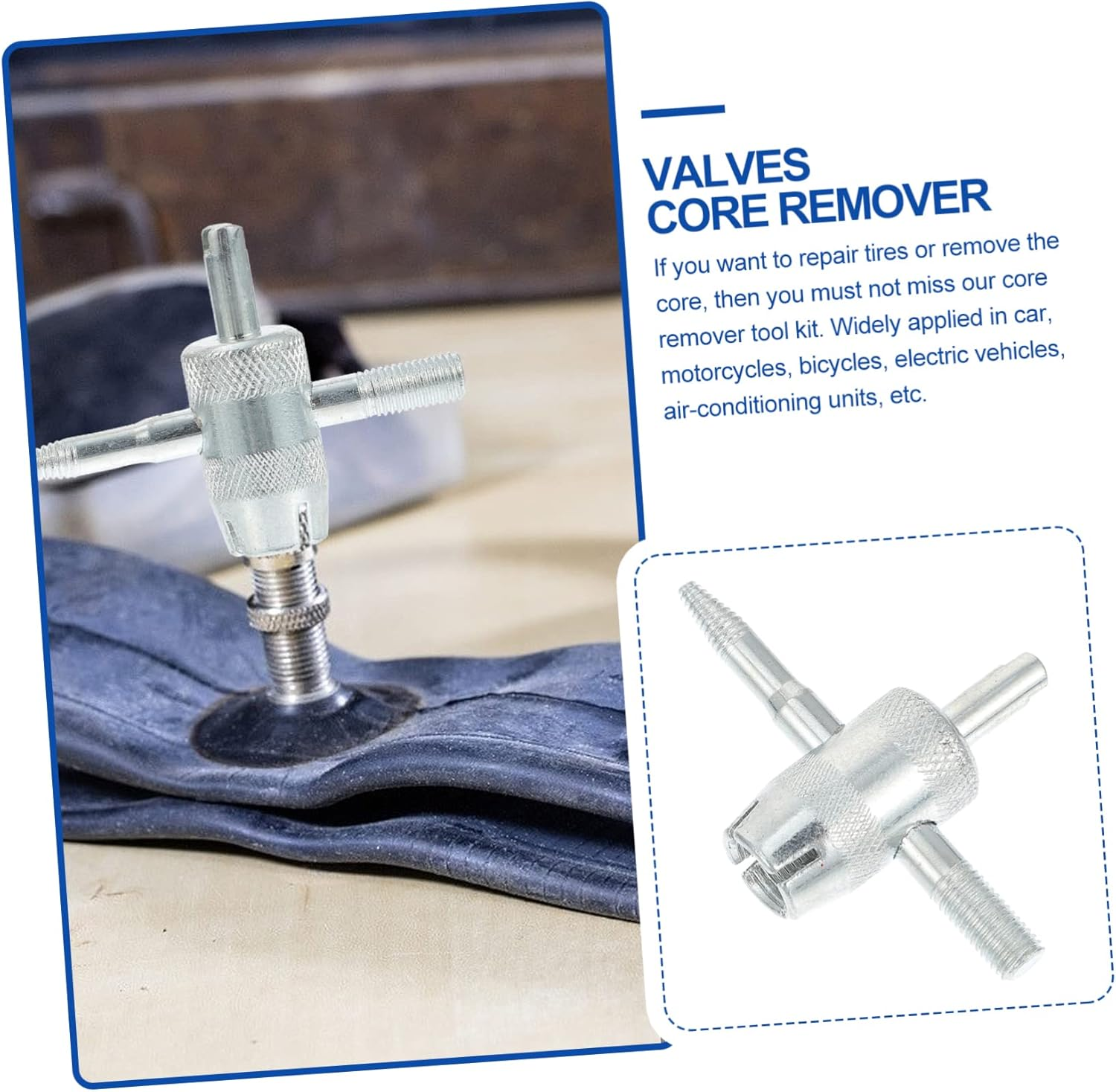 8Pcs Professional Car Tire Valve Core Removal Tool Schrader Valve Stem Remover and Puncher Repair Tools for Auto and Bike Tire Maintenance image number 5