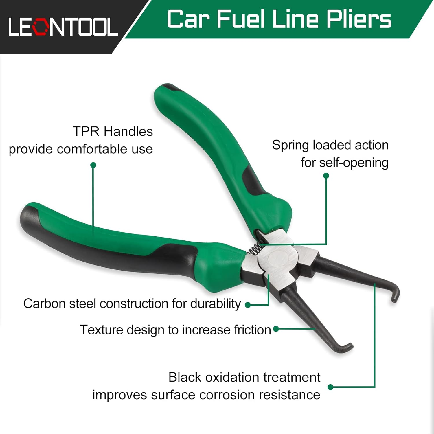 7 Inch Fuel Line Pliers - Filter Removal Tool with TPR Handles, In-Line Hose Pipe Clip Disconnect Pliers for Auto Maintenance image number 2
