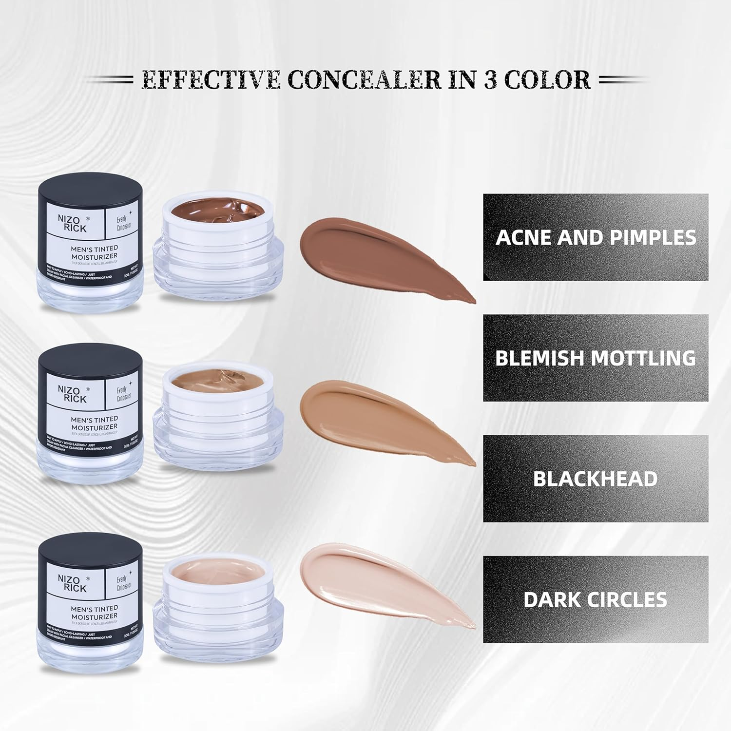 Men'S Foundation,Hydrating Non-Greasy Tinted Moisturizer for Men, Long Lasting Matte Concealer Full Coverage Men BB Cream CC Cream Foundation for All Skin Types, 30G/1.05 Oz (Medium Color, M) image number 1