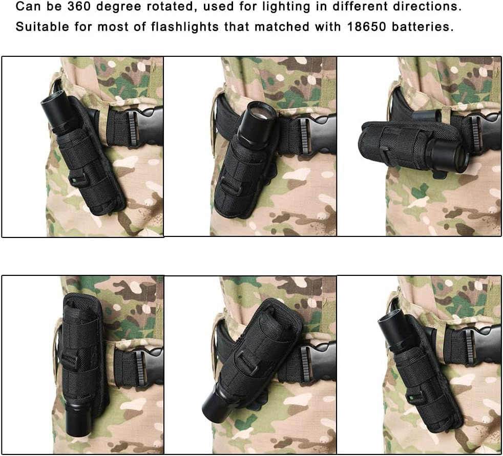Torch Holder, Black Flashlight Holster, for Outdoor Hiking Daily Maintenance Lights Field Work Climbing image number 1